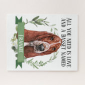 水の色絵画のパズルのバセットハウンド ジグソーパズル (横)