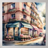 水の色絵画のパリジャン通り ポスター (正面)