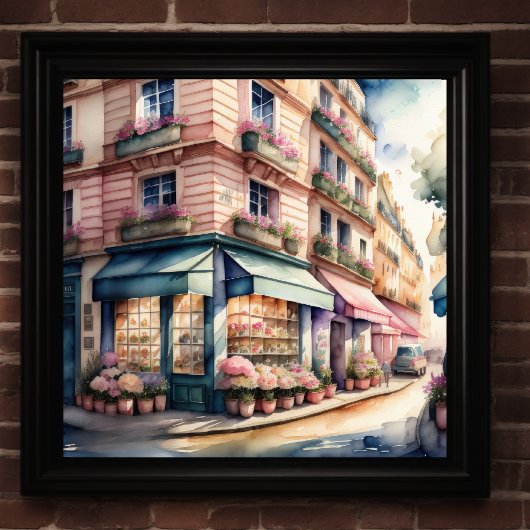 水の色絵画のパリジャン通り ポスター