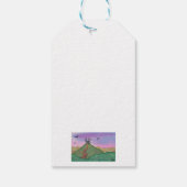 水の色絵画のファンタジー要塞の城自然 ギフトタグ (裏面)