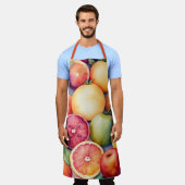 水の色絵画のフルーツ エプロン (着用した状態)