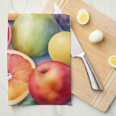 水の色絵画のフルーツ キッチンタオル (四つ折り)