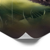 水の色絵画のベビーハイランドカウシッティング1:1 ポスター (角)