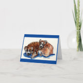 水の色絵画のボクサーとフレーズ感動的 サンキューカード (正面)