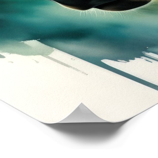 水の色絵画のマウス5:4 ポスター (角)