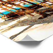 水の色絵画のミコノスビーチ ポスター (角)