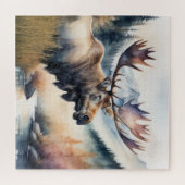 水の色絵画のムース自然 ジグソーパズル (横)