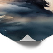 水の色絵画のムース自然 ポスター (角)