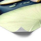 水の色絵画のユリ ポスター (角)