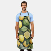 水の色絵画のレモン エプロン (着用した状態)