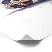 水の色絵画のヴィンテージカーのポスター ポスター (角)