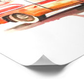 水の色絵画のヴィンテージカーのポスター ポスター (角)