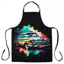 水の色絵画のヴィンテージカー