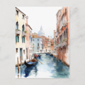 水の色絵画のヴェネツィアカナルズイタリアトラベルアート ポストカード (正面)