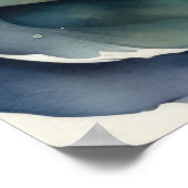 水の色絵画の人魚 ポスター (角)