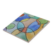 水の色絵画の円カラフル、キッズアート タイル (側面)