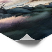 水の色絵画の古代日本の村1:1 ポスター (角)