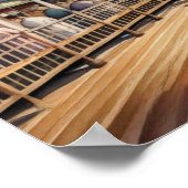 水の色絵画の夏期ボードウォーク1:1 ポスター (角)