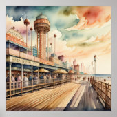 水の色絵画の夏期ボードウォーク1:1 ポスター (正面)