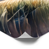 水の色絵画の白黒灯台 ポスター (角)