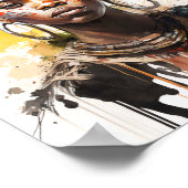 水の色絵画の美しいアフリカ族女性 ポスター (角)