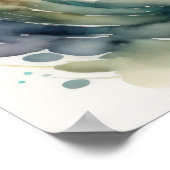 水の色絵画の魚スプラッシュII ポスター (角)