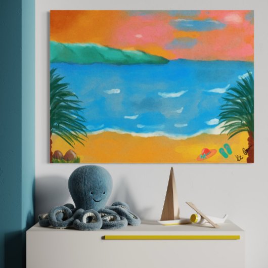 水の色絵画の フォトプリント           