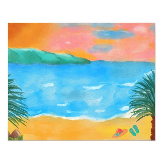 水の色絵画の フォトプリント            (正面)