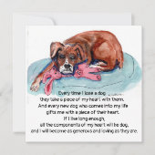 水の色絵画のpup & "私は犬を失うたびに シーズンカード (正面)