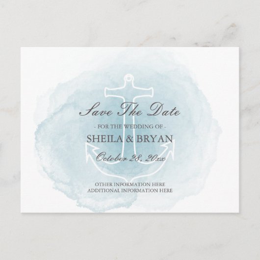 水の色航海のいかり日付のポストカードを保存 案内ポストカード (正面)