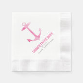 水の色航海のいかり赤ちゃんシャワーsipと参照 縁ありカクテルナプキン (正面)