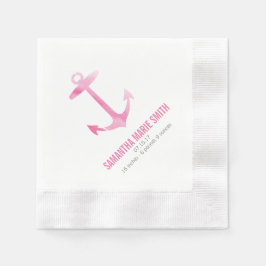 水の色航海のいかり赤ちゃんシャワーsipと参照 縁ありカクテルナプキン