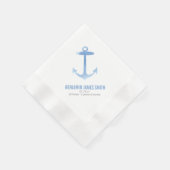 水の色航海のいかり赤ちゃんシャワーsipと参照 縁ありカクテルナプキン (角)