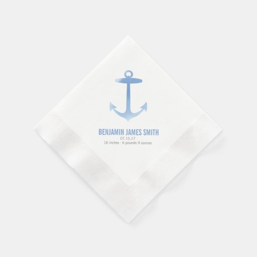 水の色航海のいかり赤ちゃんシャワーsipと参照 縁ありカクテルナプキン (角)