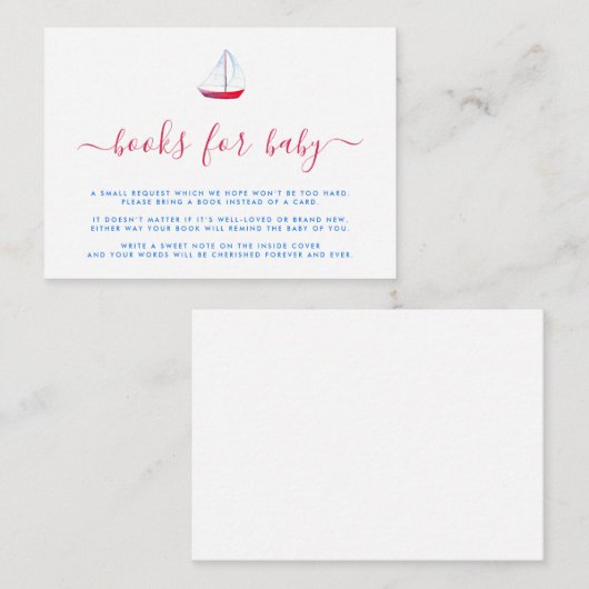 水の色航海ののボートのブックリクエストを持って来る エンクロージャーカード (正面/裏面)