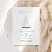 水の色航海の帆船の赤ちゃんシャワー招待