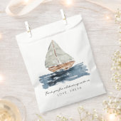 水の色航海の帆船ベイビーシャワーありがとう フェイバーバッグ (クリップ留めされた状態)