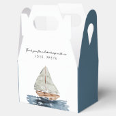 水の色航海の帆船ベイビーシャワーありがとう フェイバーボックス (オープン)