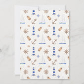 水の色航海の帆船ボーイ赤ちゃんシャワー 招待状 (裏面)