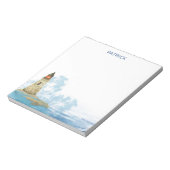 水の色航海の灯台パーソナライズされた名 ノートパッド (回転)