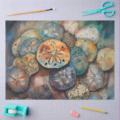 水の色航海の砂ドルの切り離し紙 薄葉紙 (クラフト)