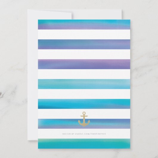 水の色航海の結婚式の日付カードを保存 セーブザデート (裏面)