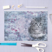 水の色芸術的ヴィンテージキャットペットデカップージ 薄葉紙 (クラフト)