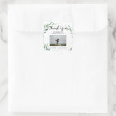 水の色葉の写真の結婚ありがとうお願い スクエアシール (バッグ)