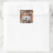 水の色葉の木の写真の結婚ありがとう スクエアシール (バッグ)