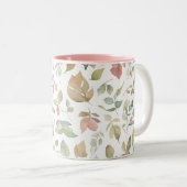 水の色葉の緑の地色 ツートーンマグカップ (正面右)