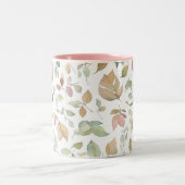 水の色葉の緑の地色 ツートーンマグカップ (中央)