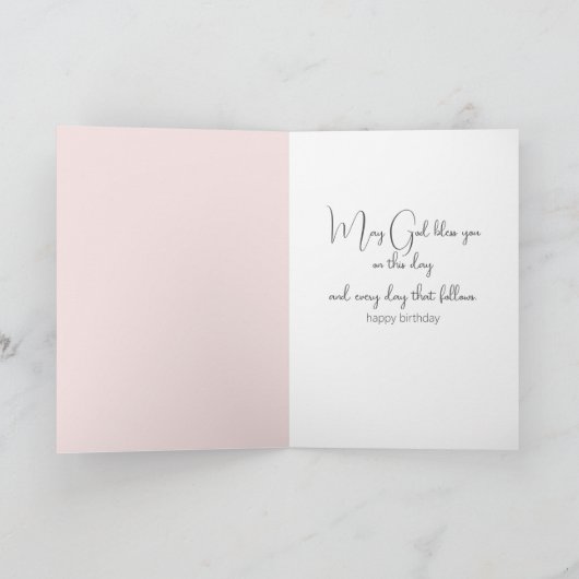 水の色誕生日エンジェルガールフォーグランドド娘 カード (内部)