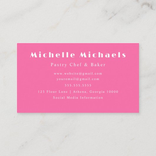 水の色転がのピンバラパティシシェフベイカー 名刺 (裏面)