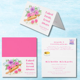 水の色転がのピンバラパティシシェフベイカー 名刺